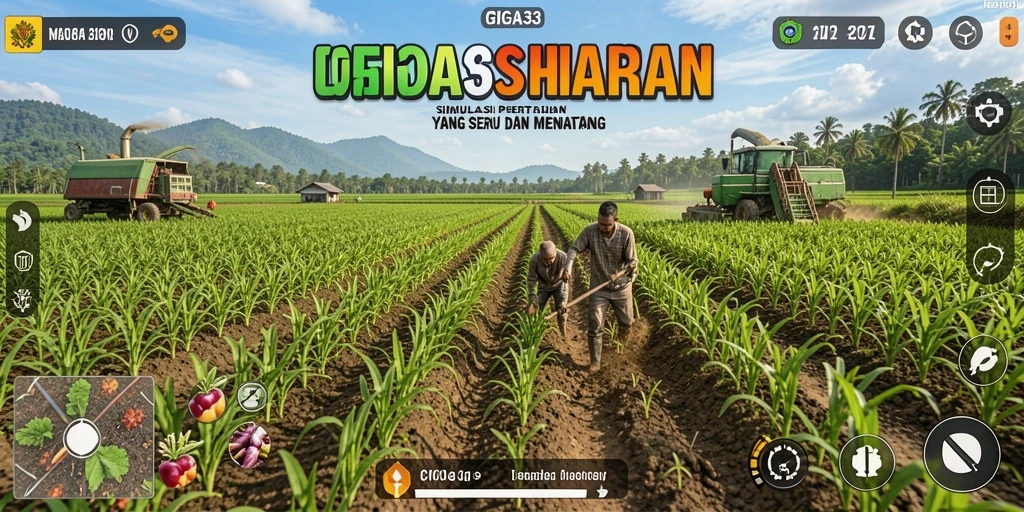 Screenshot GIGA33 yang menampilkan aktivitas bertani yang menarik.
