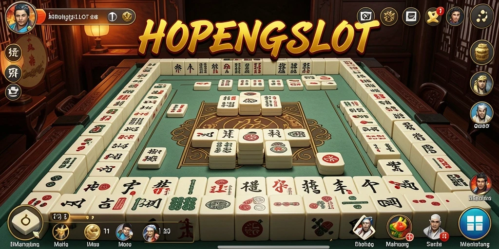 Tampilan menarik dari gameplay HOPENGSLOT dengan elemen Mahjong.