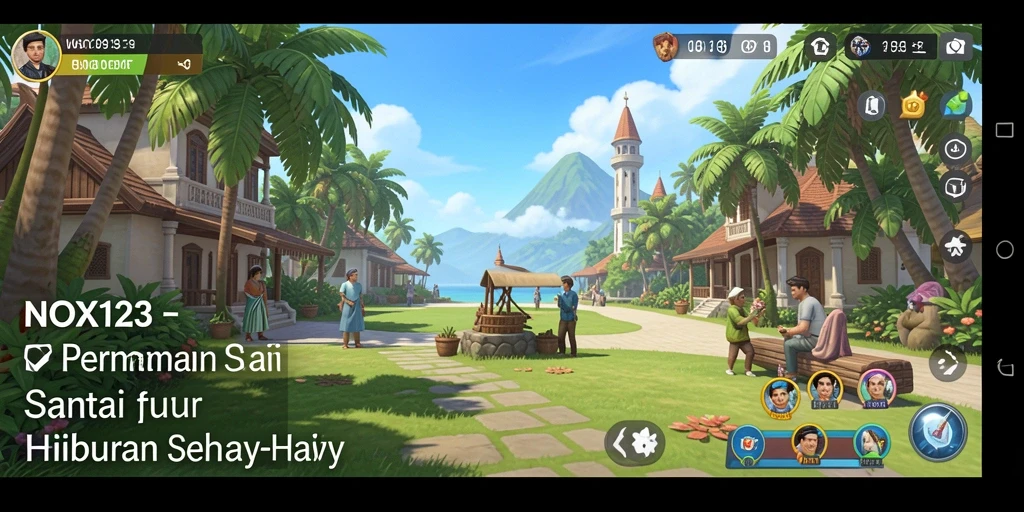 Screenshot utama yang menampilkan gameplay NOX123 dengan aktivitas seru.