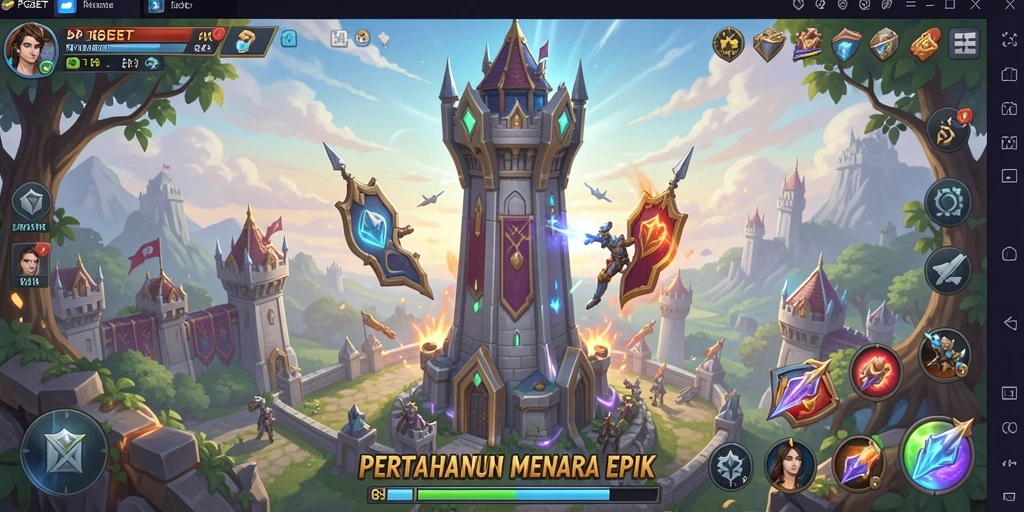 Gameplay seru PGBET dengan menara yang beragam di medan tempur.