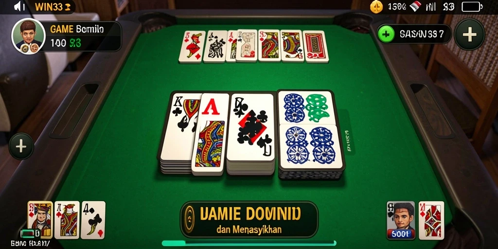 Tampilan gameplay menarik dari permainan Domino di WIN33.